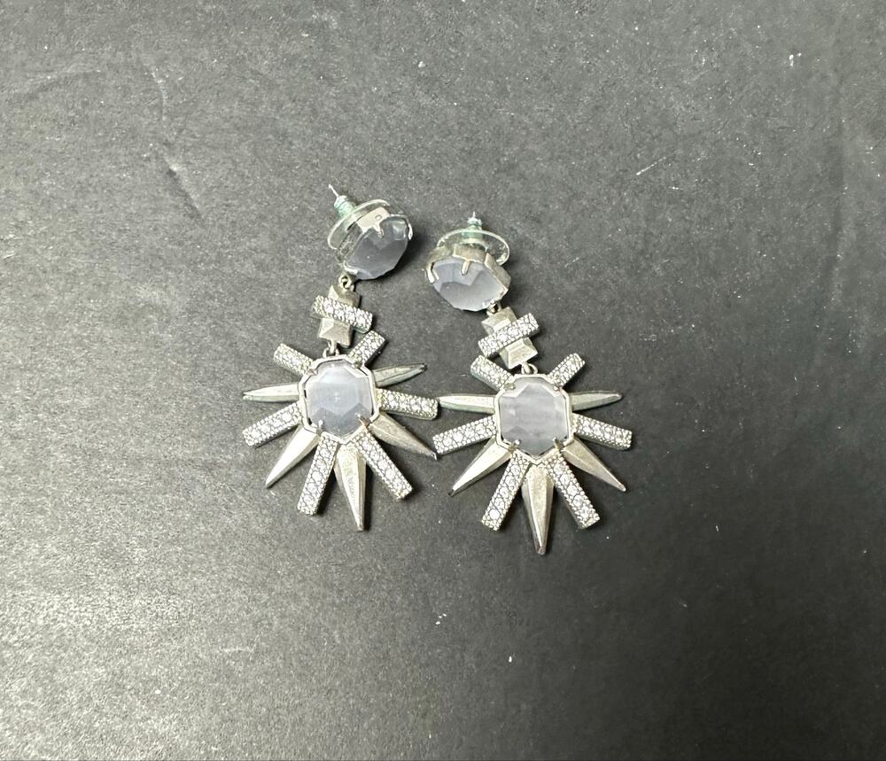 Kendra Scott Allie Starburst Drop Earrings Grey Stones possibly slate?